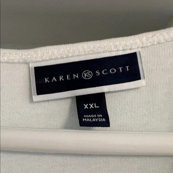 Karen Scott Long Sleeved White Tee XXL - Picture 4 of 6